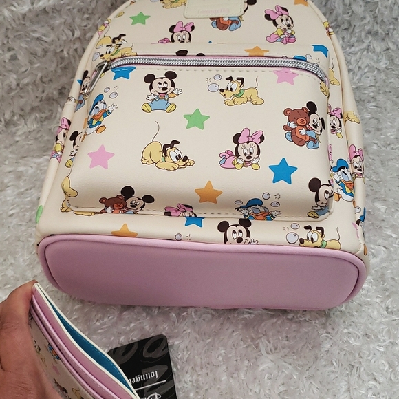 NWT Loungefly Baby Mickey and Friends backpack and cardholder - Picture 3 of 16